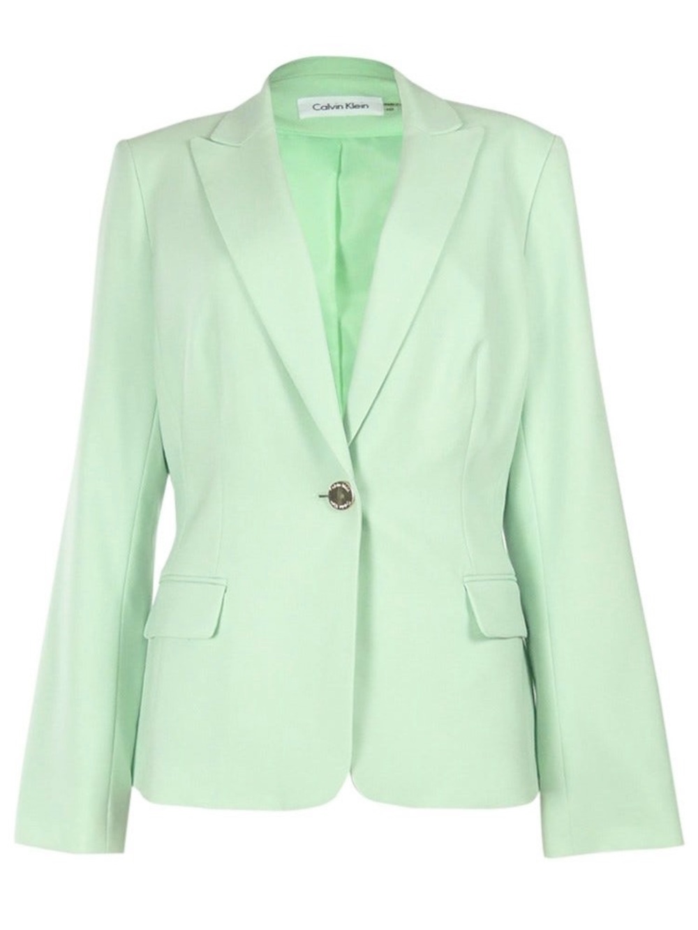 Calvin Klein Mint Green Single-Button Blazer